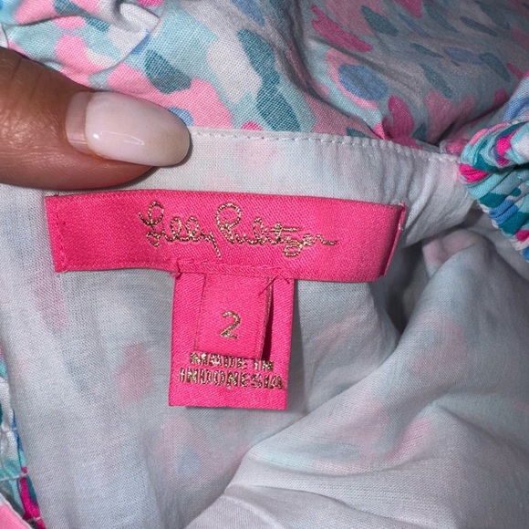 Lilly Pulitzer Bitsy Blouse Top Hottie Dottie Preppy Resortwear Vacation - Picture 4 of 8